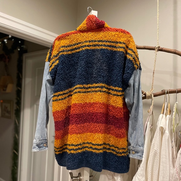 Handmade vintage Pendleton sherpa blanket jacket os - Picture 3 of 7